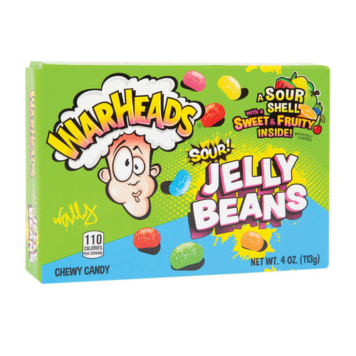 Warheads Jelly Beans Sour 4oz Theater Box - 12ct