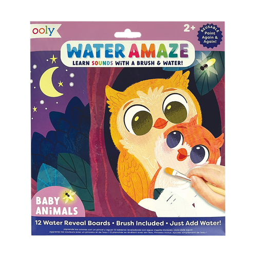 OOLY Water Amaze Water Reveal Boards - Baby Animals view of front cover