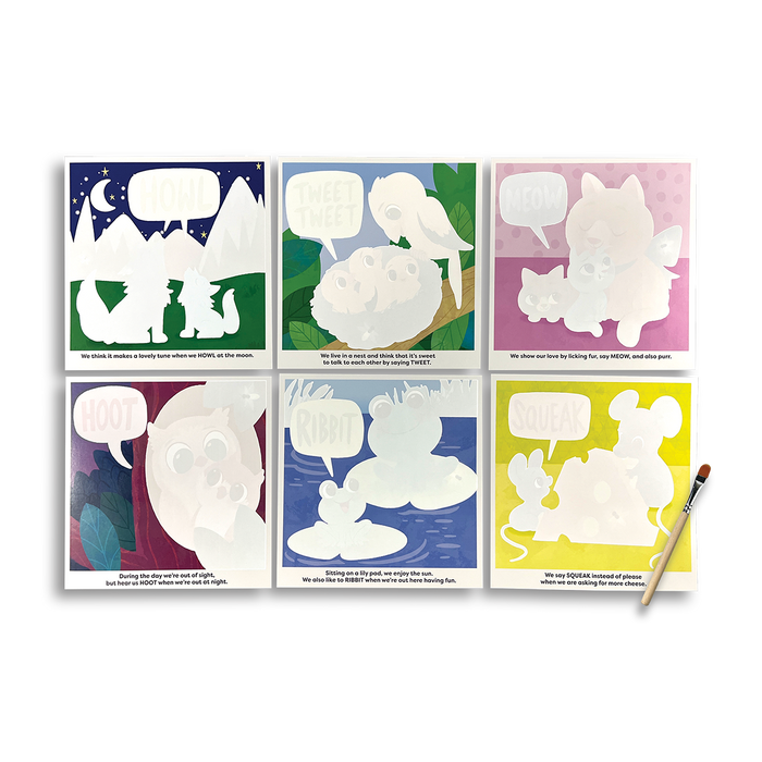 OOLY Water Amaze Water Reveal Boards - Baby Animals view of all boards