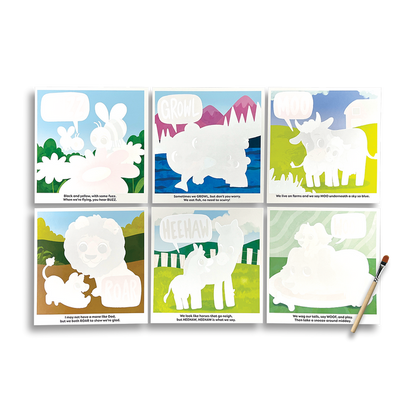 OOLY Water Amaze Water Reveal Boards - Baby Animals revealing color
