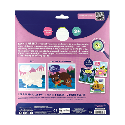 OOLY Water Amaze Water Reveal Boards - Baby Animals view of back of packaging