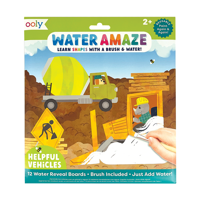 OOLY Water Amaze Water Reveal Boards - Helpful Vehicles front cover view