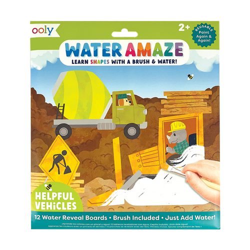 OOLY Water Amaze Water Reveal Boards - Helpful Vehicles front cover view