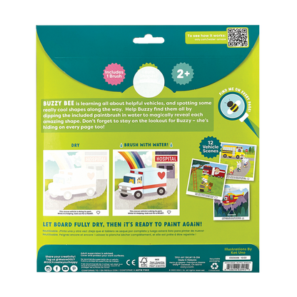 OOLY Water Amaze Water Reveal Boards - Helpful Vehicles back view of each packaging