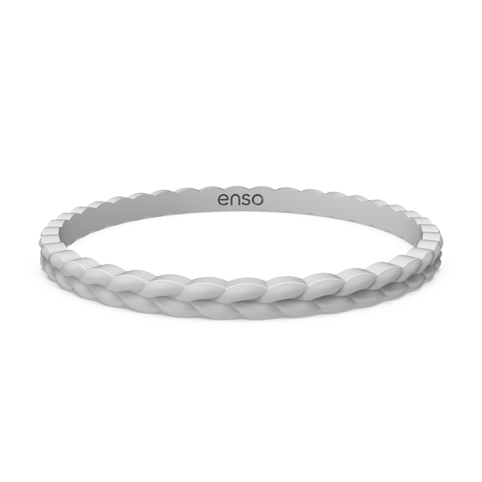 Weave Stackable Silicone Bracelet - Misty Grey