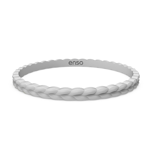 Weave Stackable Silicone Bracelet - Misty Grey