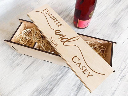 Wedding or Anniversary Rectangular Wood Custom Personalized Gift Box