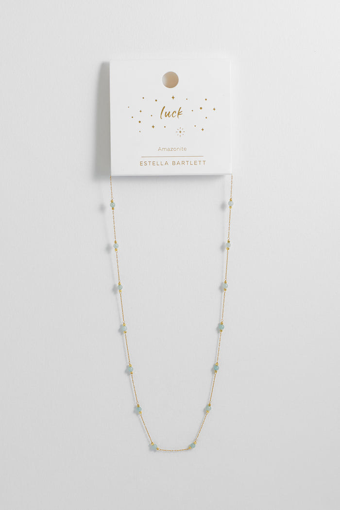 Wellness Amazonite Gemstone Bead Necklace