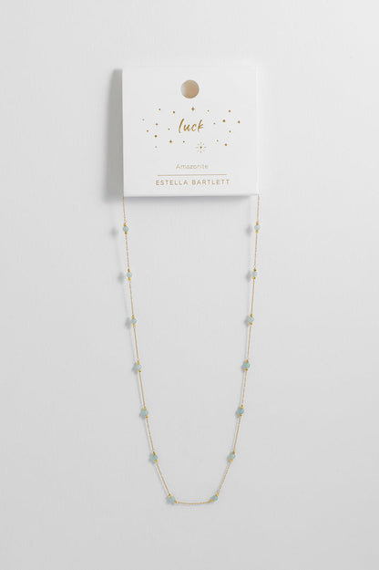 Wellness Amazonite Gemstone Bead Necklace