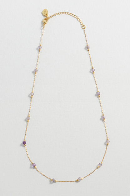 Wellness Amethyst Gemstone Bead Necklace