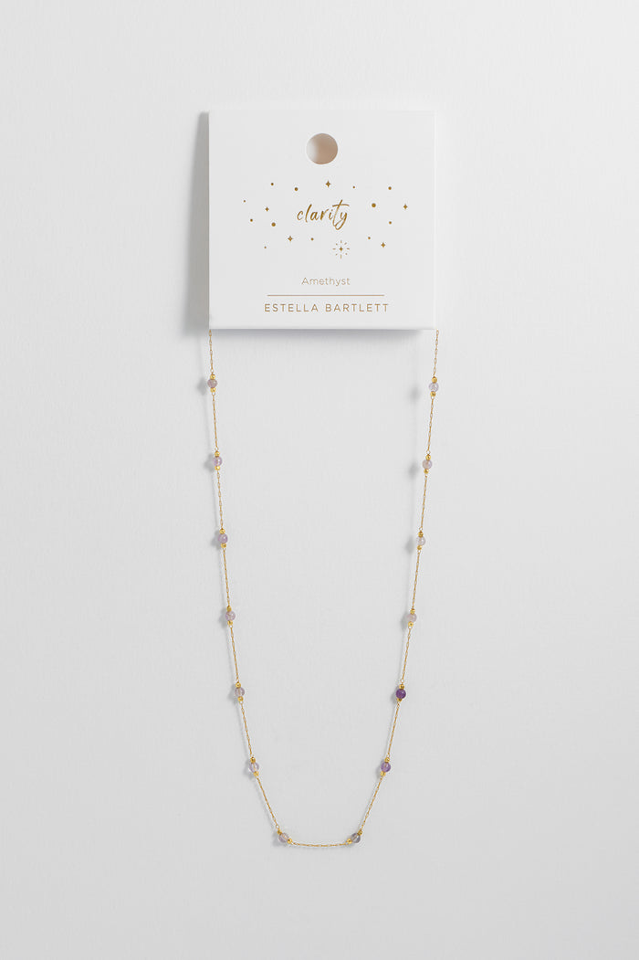 Wellness Amethyst Gemstone Bead Necklace