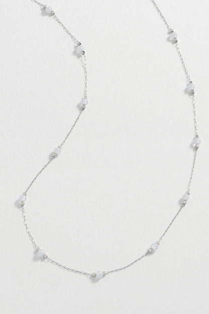 Wellness Blue Lace Agate Gemstone Bead Necklace
