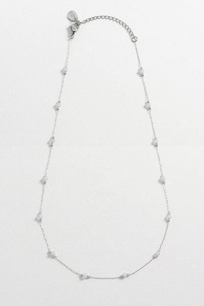 Wellness Blue Lace Agate Gemstone Bead Necklace