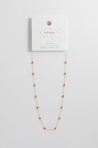 Wellness Carnelian Gemstone Bead Necklace