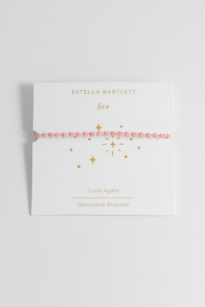 Wellness Coral Agate Gemstone Amelia Bracelet