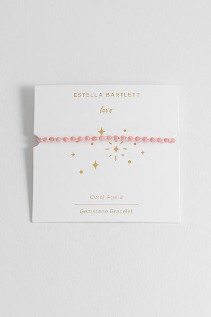 Wellness Coral Agate Gemstone Amelia Bracelet