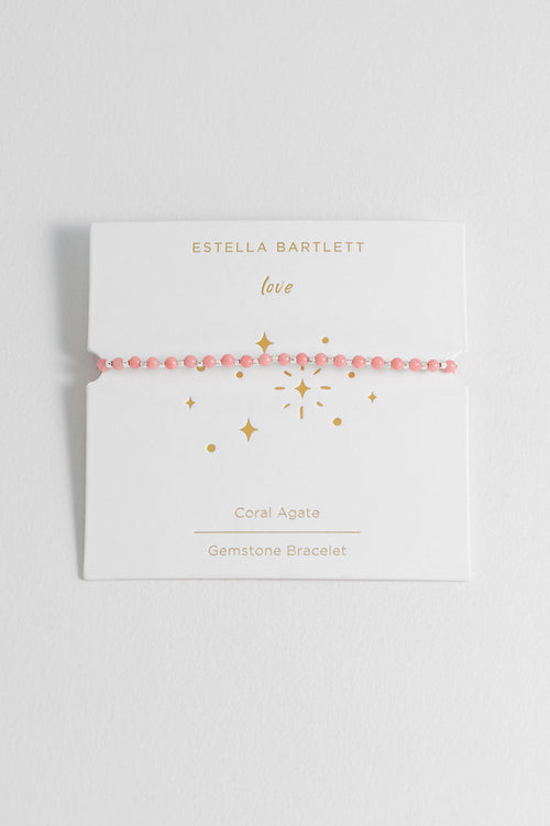 Wellness Coral Agate Gemstone Amelia Bracelet