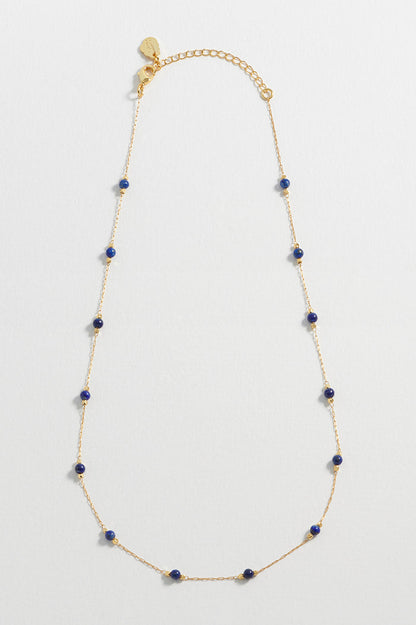 Wellness Lapis Lazuli Gemstone Bead Necklace
