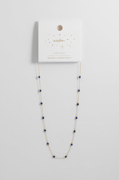 Wellness Lapis Lazuli Gemstone Bead Necklace