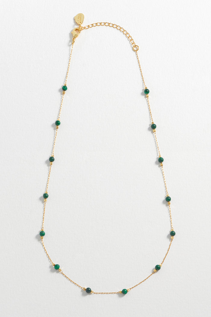 Wellness Malachite Gemstone Bead Necklace