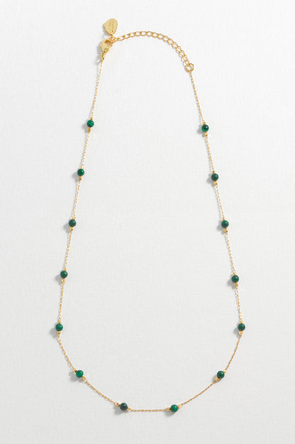Wellness Malachite Gemstone Bead Necklace