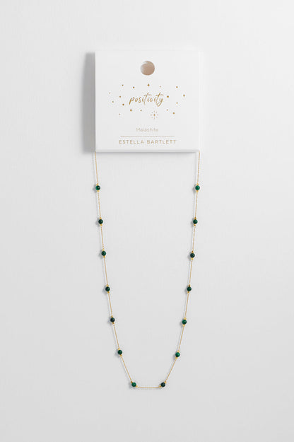 Wellness Malachite Gemstone Bead Necklace