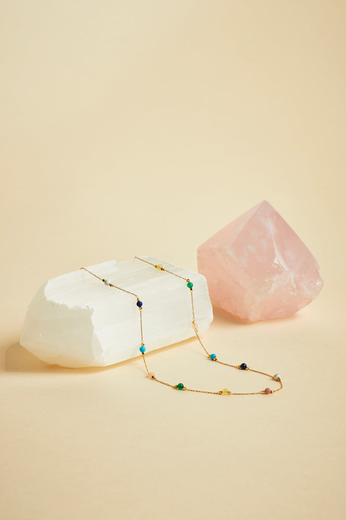 Wellness Mixed Gemstone Bead Necklace