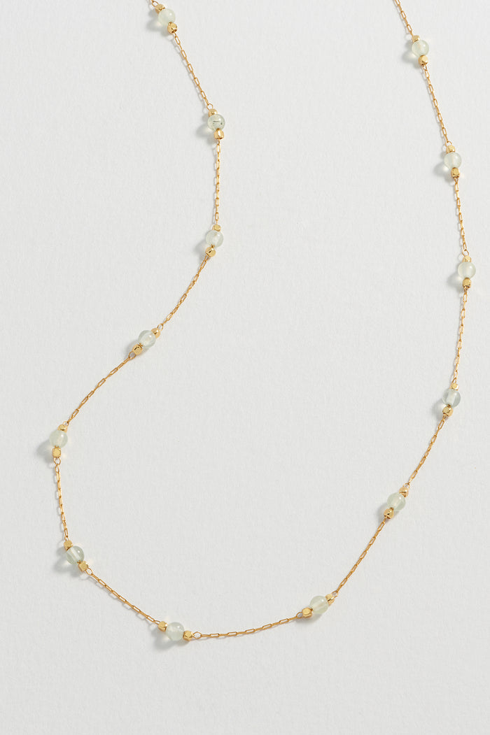 Wellness Prehnite Gemstone Bead Necklace