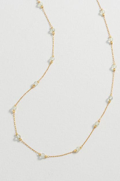 Wellness Prehnite Gemstone Bead Necklace