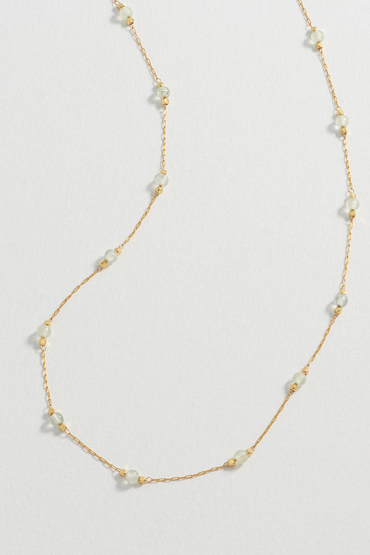 Wellness Prehnite Gemstone Bead Necklace