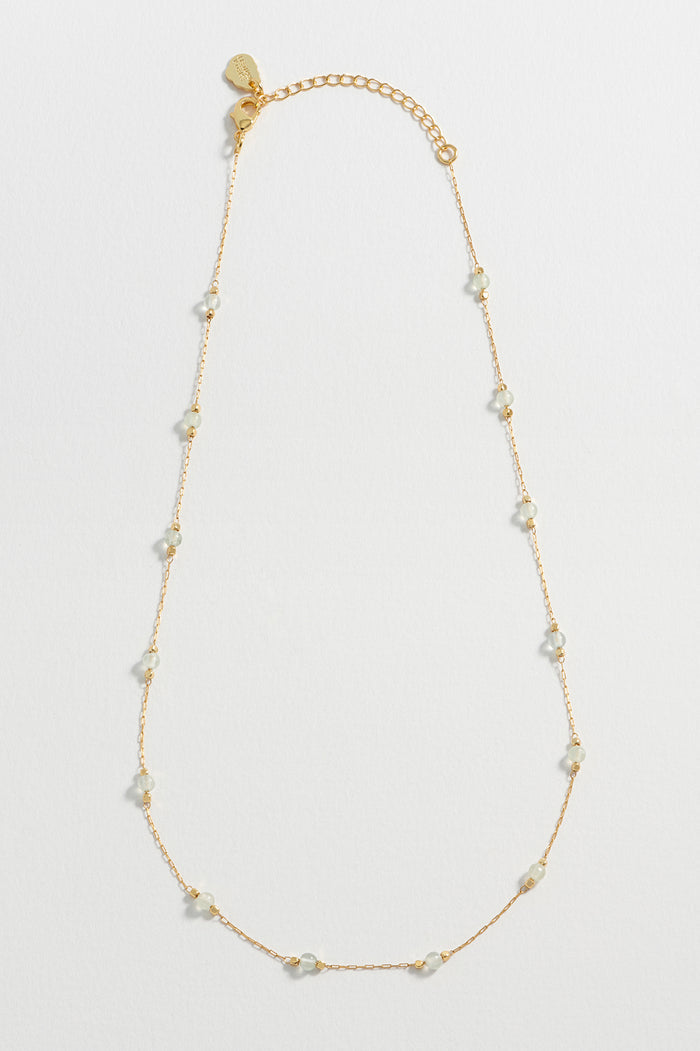 Wellness Prehnite Gemstone Bead Necklace