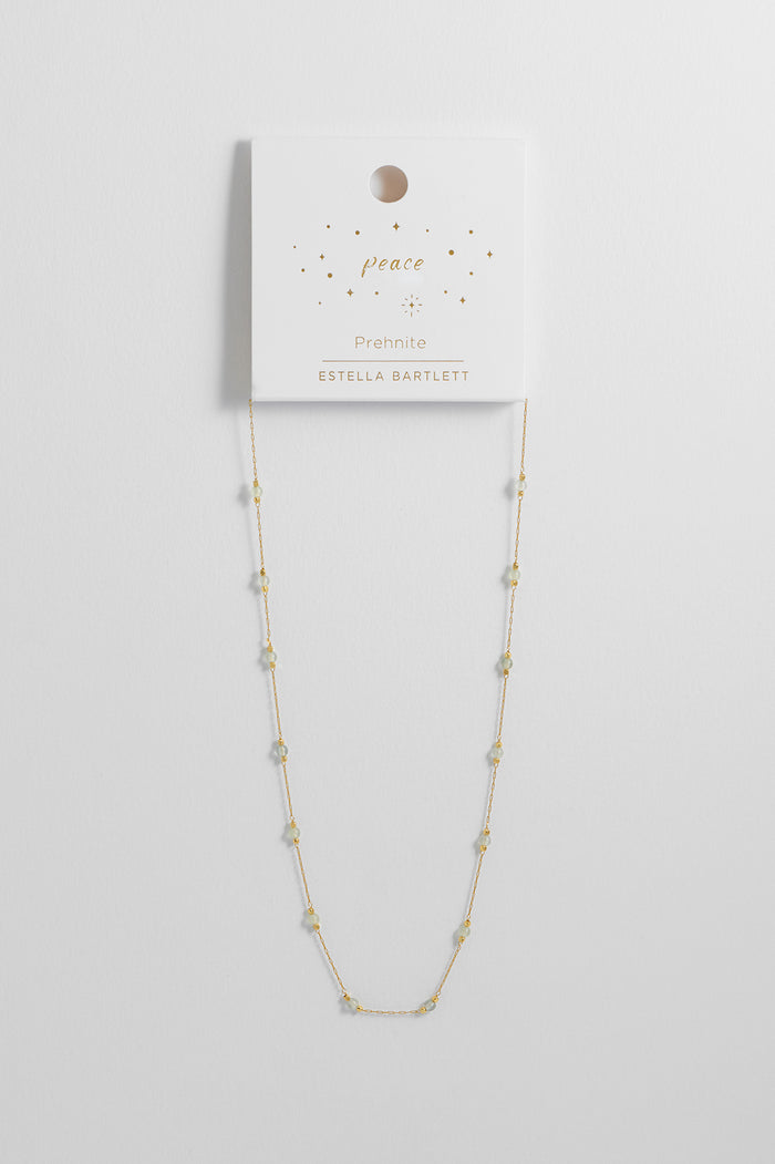 Wellness Prehnite Gemstone Bead Necklace