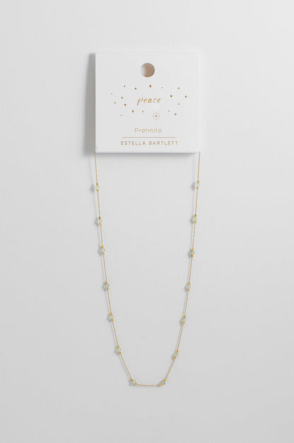 Wellness Prehnite Gemstone Bead Necklace