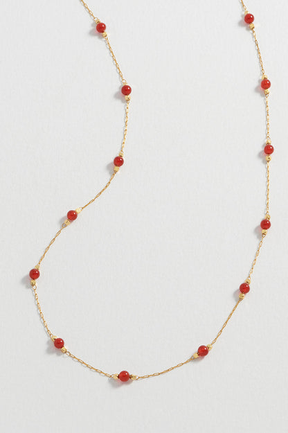 Wellness Red Agate Gemstone Bead Necklace