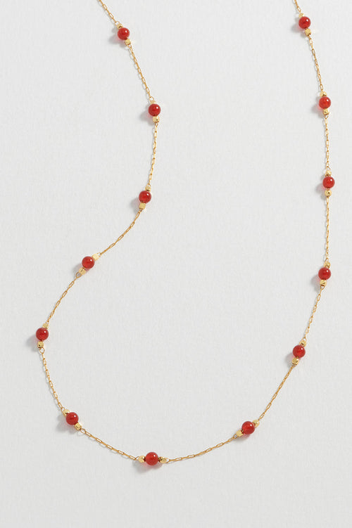 Wellness Red Agate Gemstone Bead Necklace