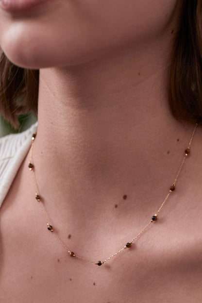 Wellness Tigers Eye Gemstone Bead Necklace