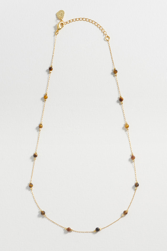 Wellness Tigers Eye Gemstone Bead Necklace