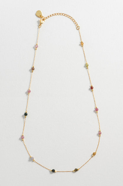 Wellness Tourmaline Gemstone Bead Necklace