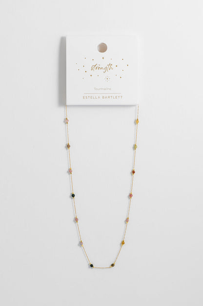 Wellness Tourmaline Gemstone Bead Necklace