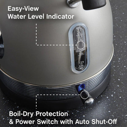 WEST BEND KTWBRTGR13 1.7L Retro Style Stainless Steel Electric Kettle