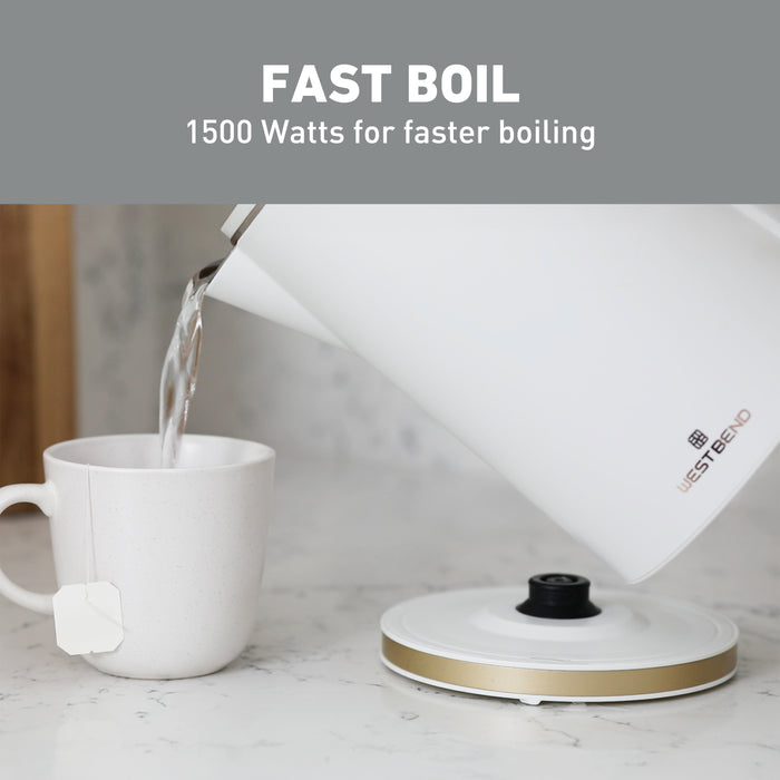 West Bend Timeless Electric Kettle, 1.5 Liter Capacity