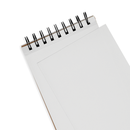 Small White DIY Sketchbook with page removed, showing perforation