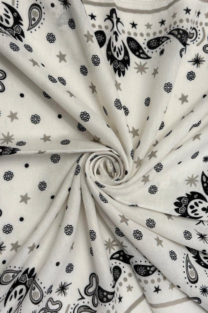 White Paisley Wild Rag Bandana