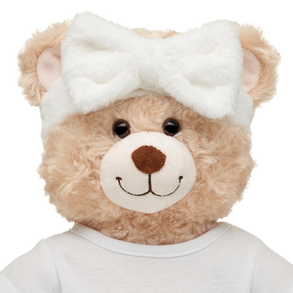 White Plush Bow Headwrap