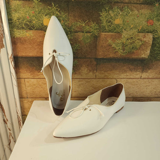 White Pointed Pumps in Flat - Maha fashions -  Women Footwear