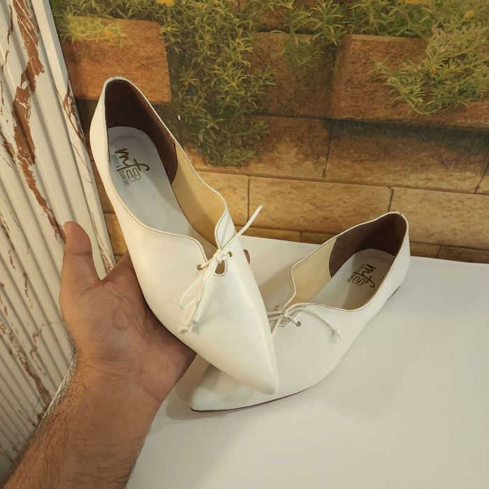 White Pointed Pumps in Flat - Maha fashions -  Women Footwear