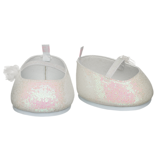White Sequin Shoe Flats