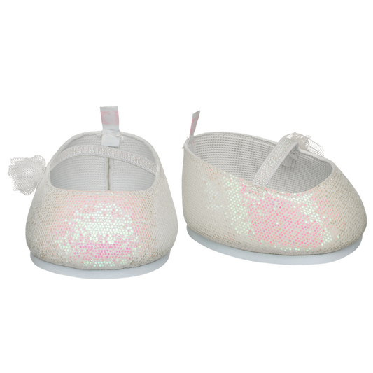 White Sequin Shoe Flats
