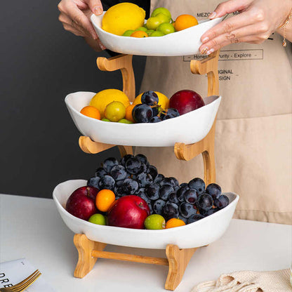 White Three Layers Plastic Serving Dish - Maha fashions -  House Holds