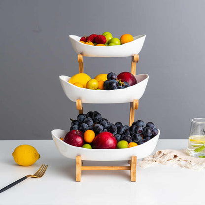 White Three Layers Plastic Serving Dish - Maha fashions -  House Holds